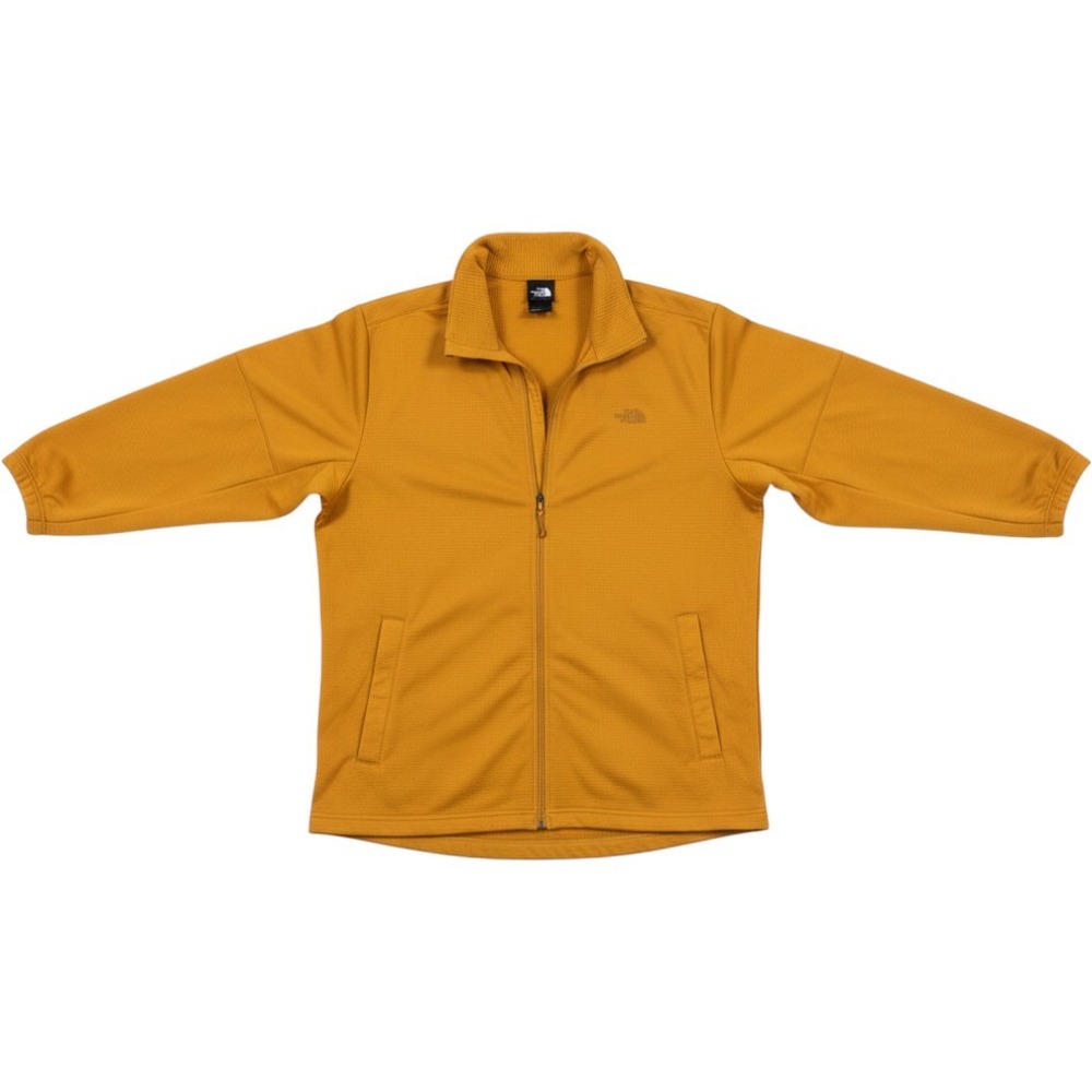 The North Face Mens XL Yellow Grid Fleece Full Zip Jacket Mid Layer BMK613150